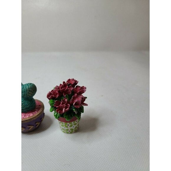 VINTAGE Miniature Artificial Plants In Pots Clay Pottery Decorative Bohemian - Picture 2 of 7